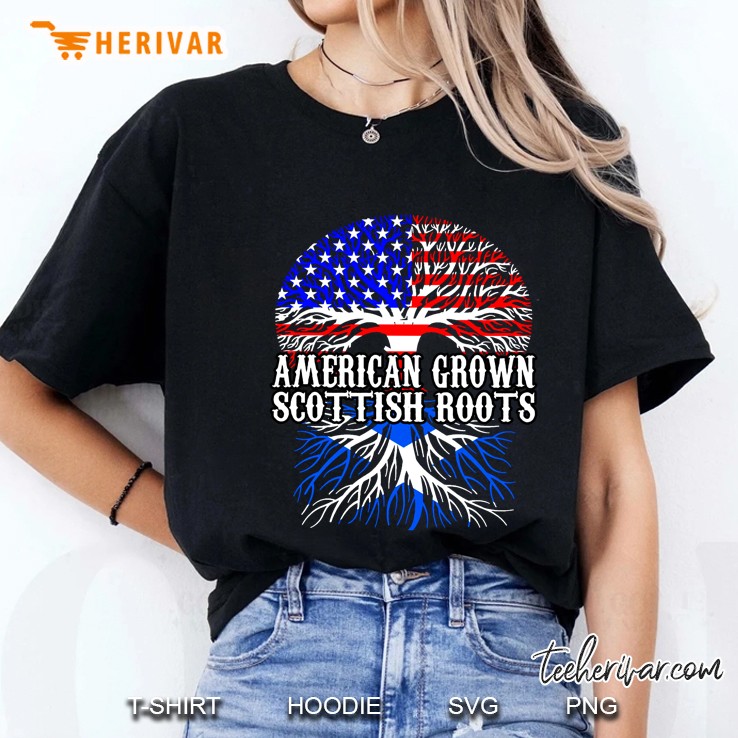 American Grown Scottish Roots Version2 Ladies Tee