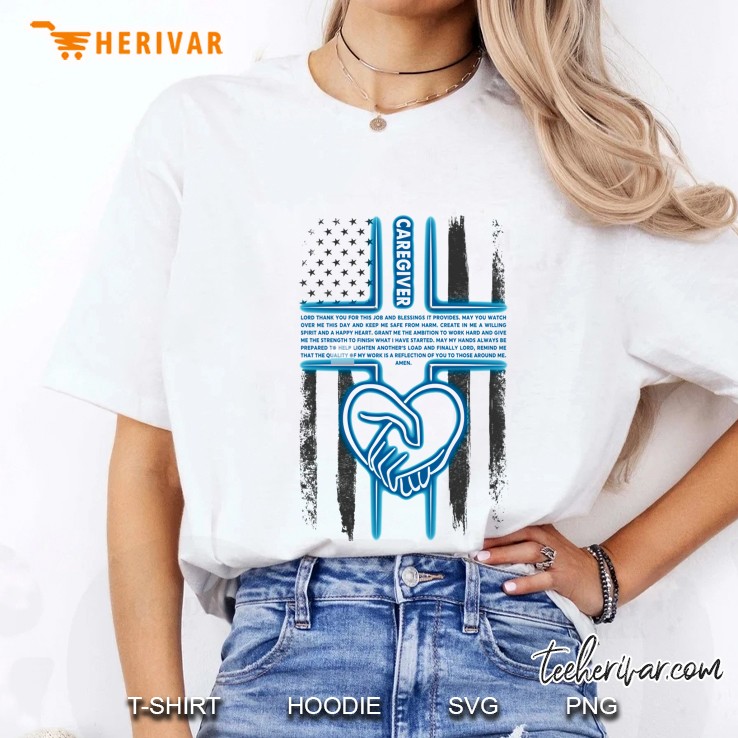 Caregiver Lord Thank You For This Job And Blessings It Provides Ladies Tee
