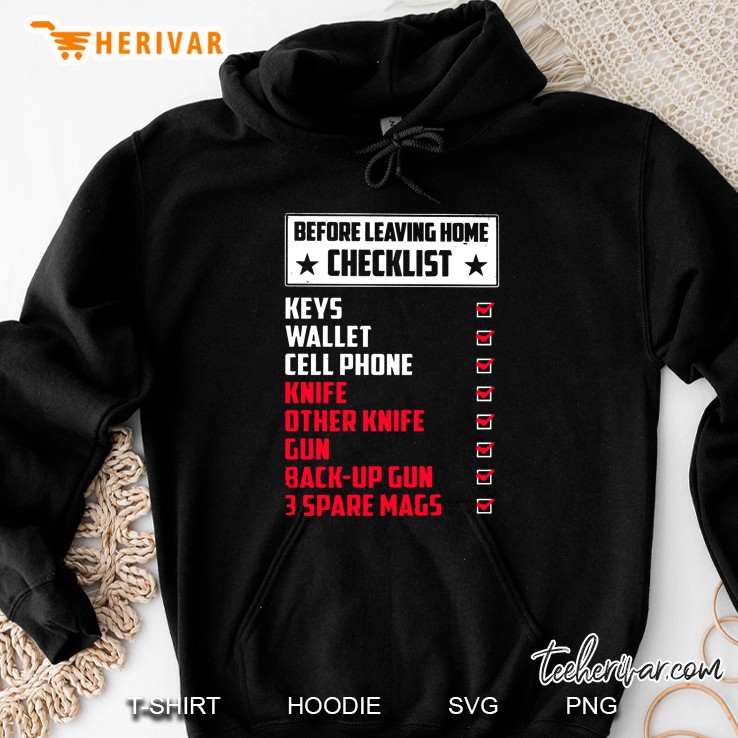 Before Leaving Home Checklist Keys Wallet Cell Phone Hoodie