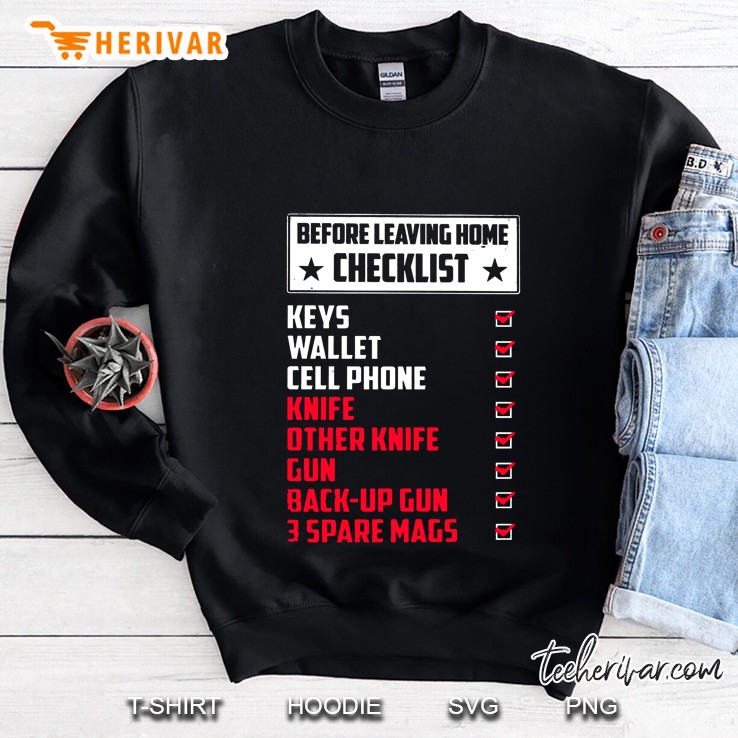 Before Leaving Home Checklist Keys Wallet Cell Phone Sweatshirt