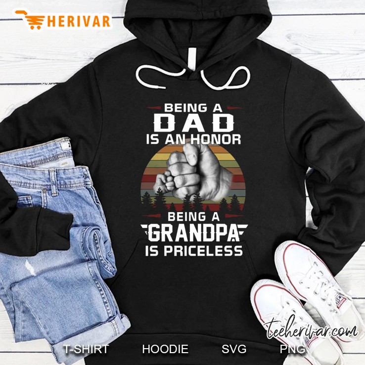 Being A Dad Is An Honor Being A Grandpa Is Priceless Vintage Version Mugs