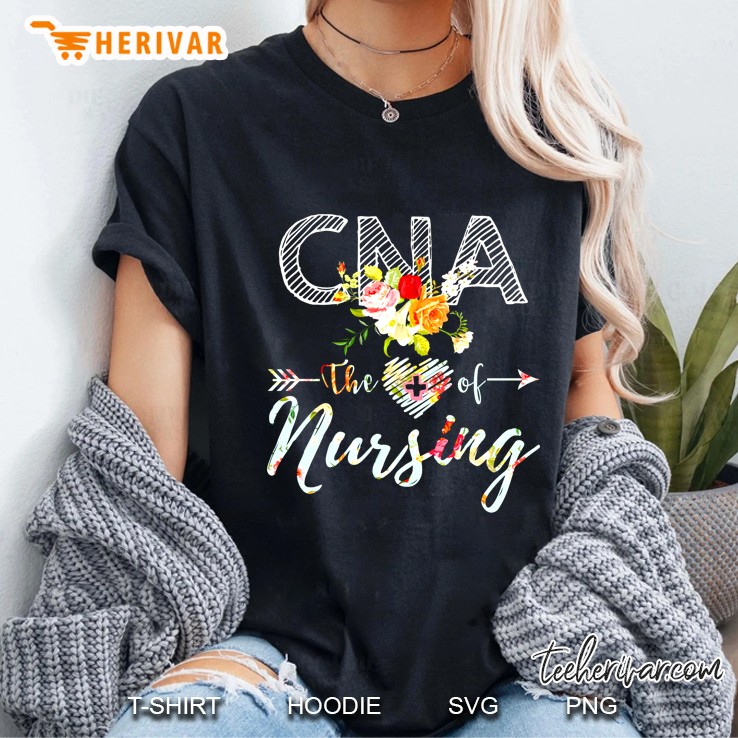 CNA The Heart Of Nursing Floral Version Ladies Tee