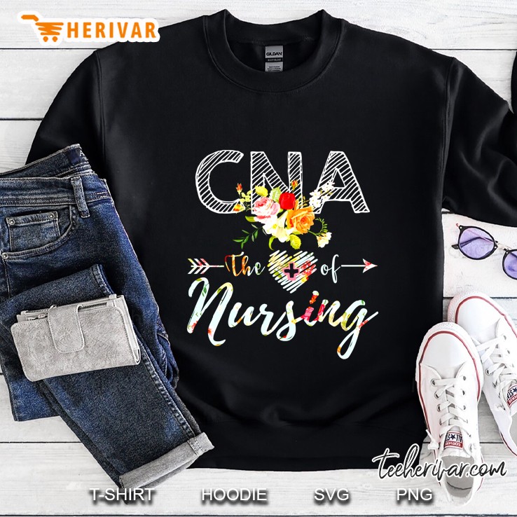 CNA The Heart Of Nursing Floral Version Sweatshirt