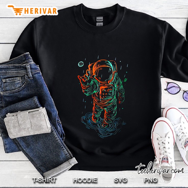 Raining Astronaut Painting Glow In The Dark Version Sweatshirt