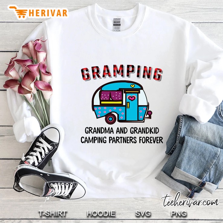 Gramping Grandma And Grandkid Camping Partners Forever Plaid Version Sweatshirt