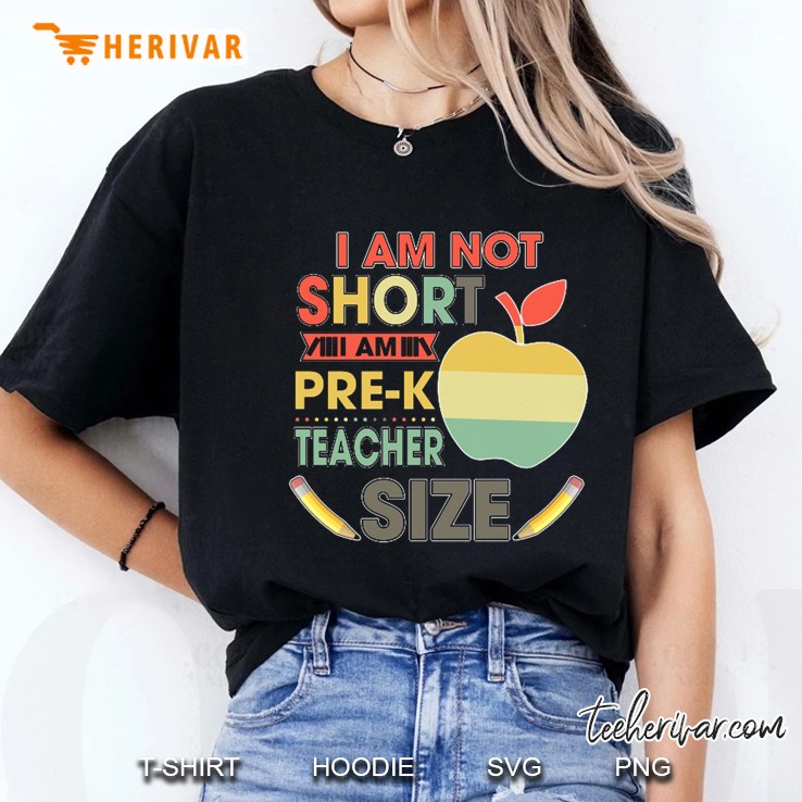I Am Not Short I Am Pre-K Teacher Size Vintage Version Ladies Tee