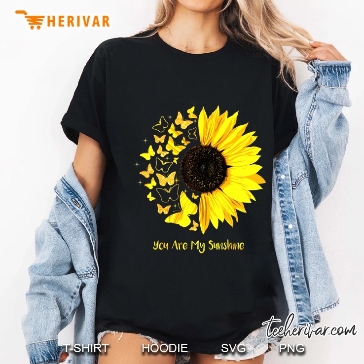 You Are My Sunshine Sunflower Butterfly Version Ladies Tee