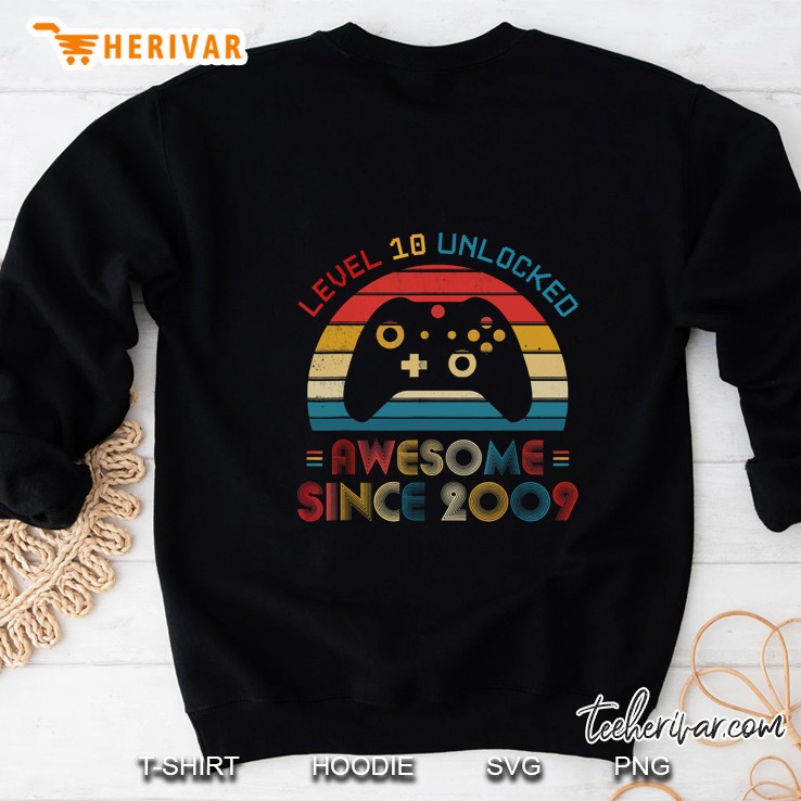 Level 10 Unlocked Awesome Since 2009 Vintage Version Sweatshirt