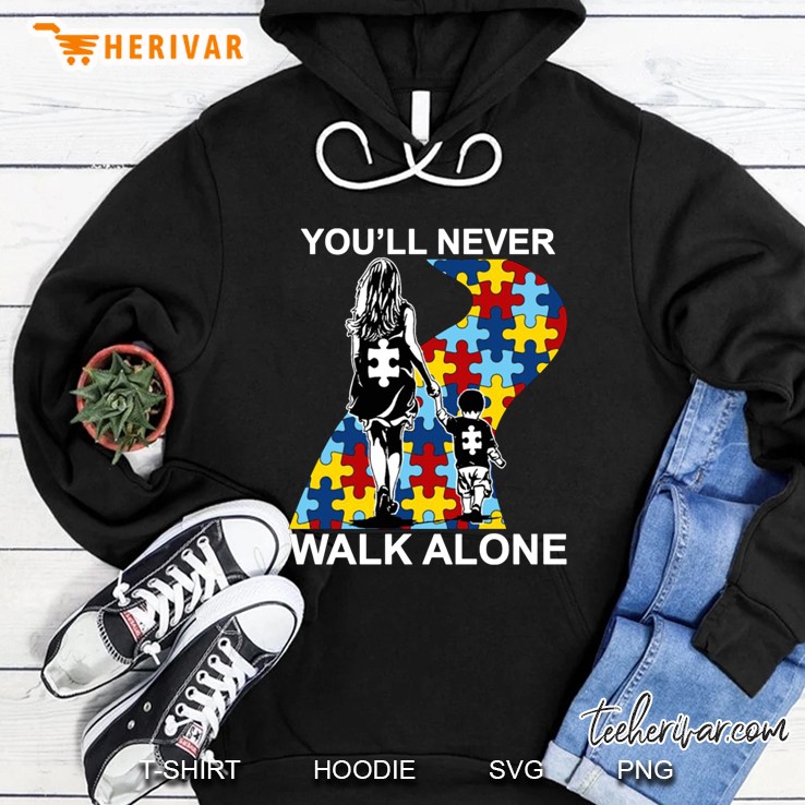 You'll Never Walk Alone Autism Mom & Son Version Mugs