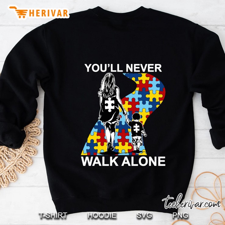 You'll Never Walk Alone Autism Mom & Son Version Mugs