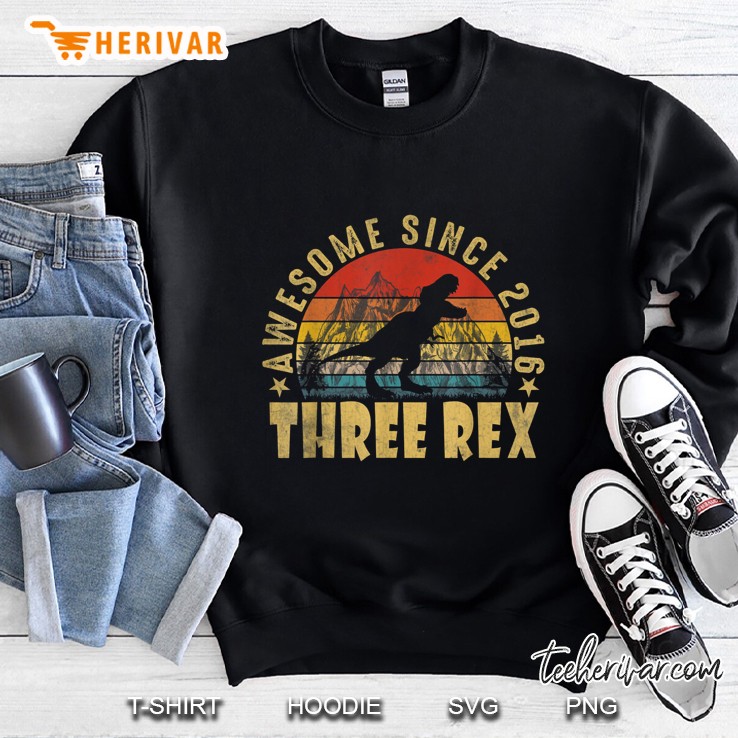 Awesome Since 2016 Three Rex Vintage Version Sweatshirt