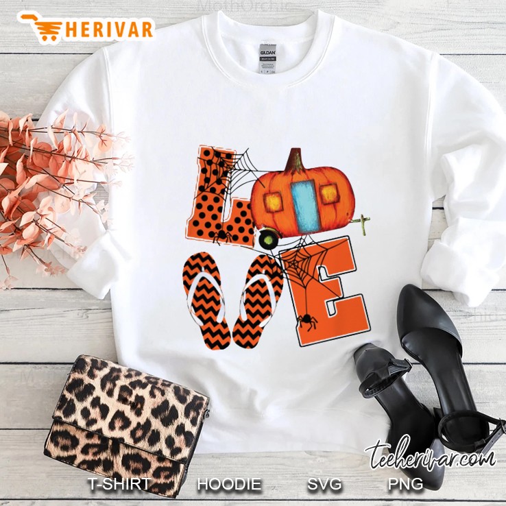 Love RV Pumpkin Flip Flops Halloween Sweatshirt