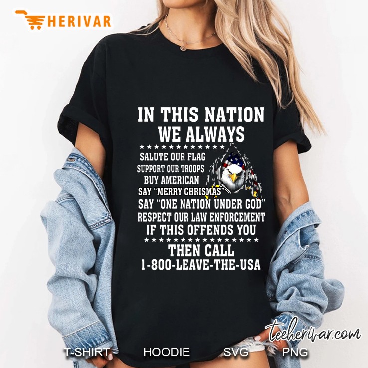 In This Nation We Always Then Call 1 800 Leave The USA Back Version Ladies Tee