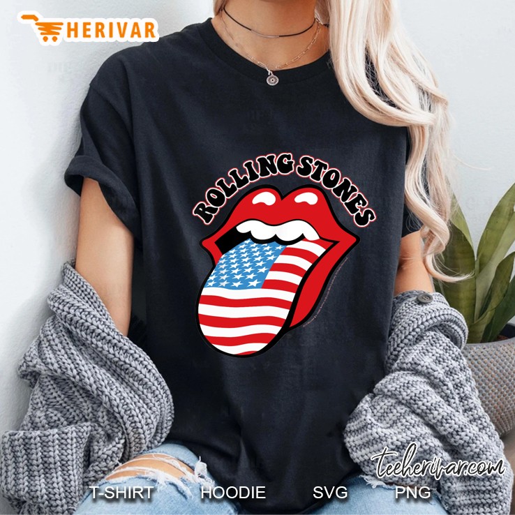 Rolling Stones American Flag Lips Version Ladies Tee
