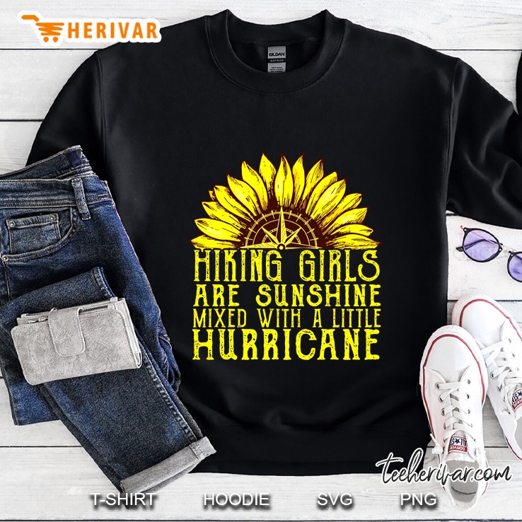 Hiking Girls Are Sunshine Mixed With A Little Hurricane Sunflower Version Mugs