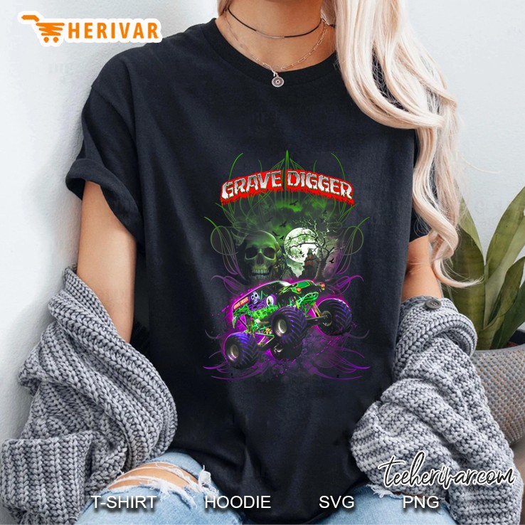 Grave Digger Moon Skull Halloween Version Ladies Tee