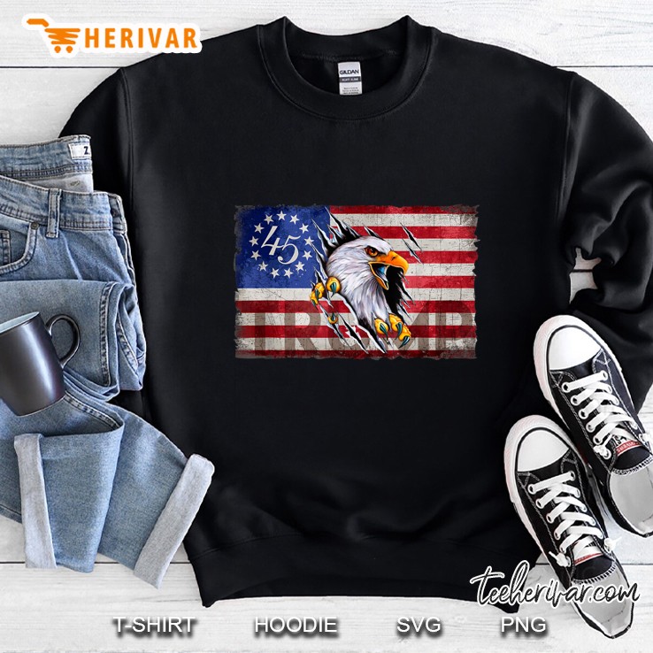 The 45 Star Flag Eagles American Flag Sweatshirt