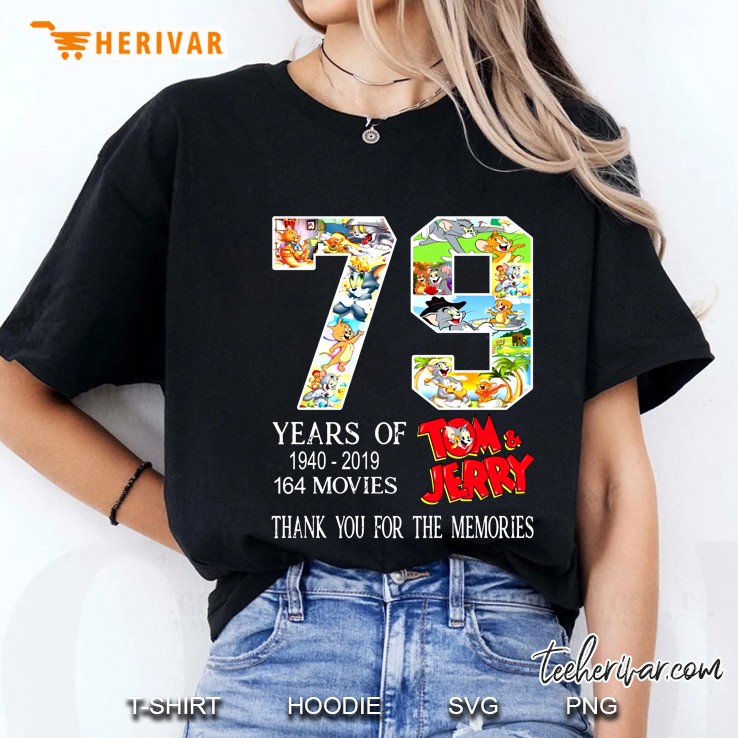 79 Years Of Tom & Jerry 1940-2019 164 Movies Thank You For The Memories Ladies Tee