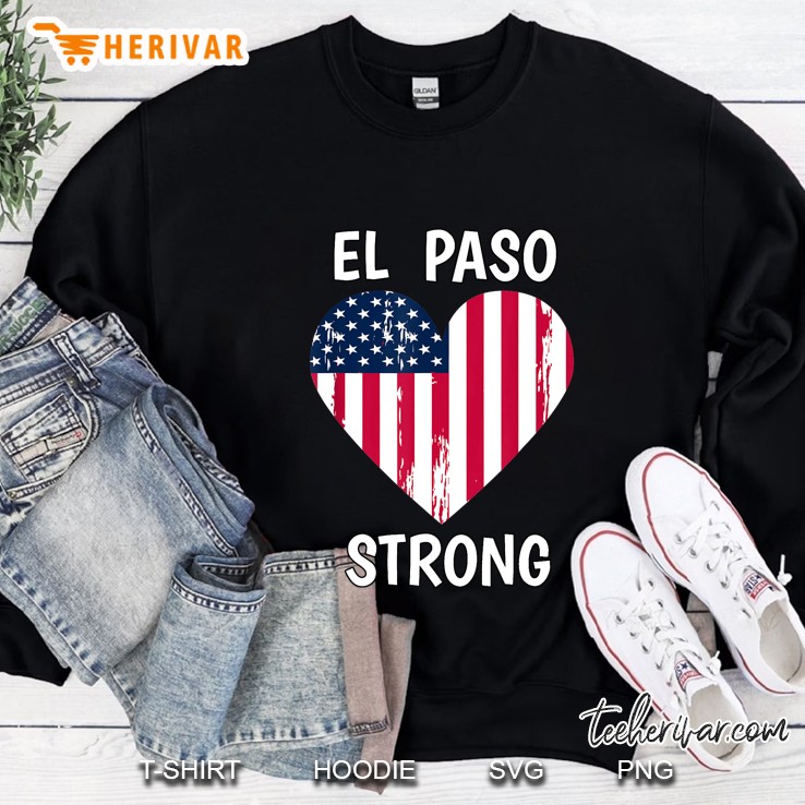 El Paso Strong American Flag Heart Version Sweatshirt