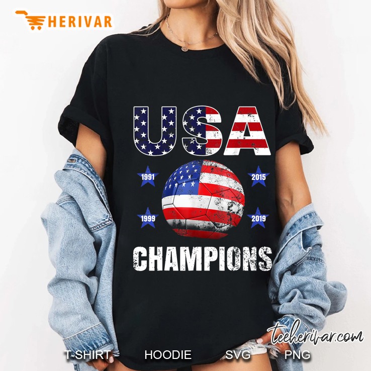 USA Champions 1991 1999 2015 2019 Ladies Tee