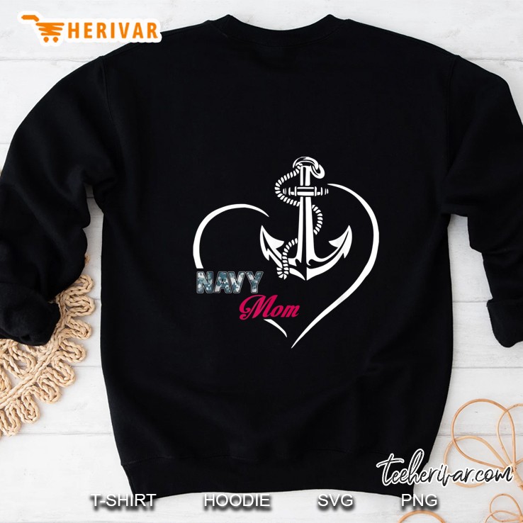 Navy Mom Anchor Heart Version Sweatshirt