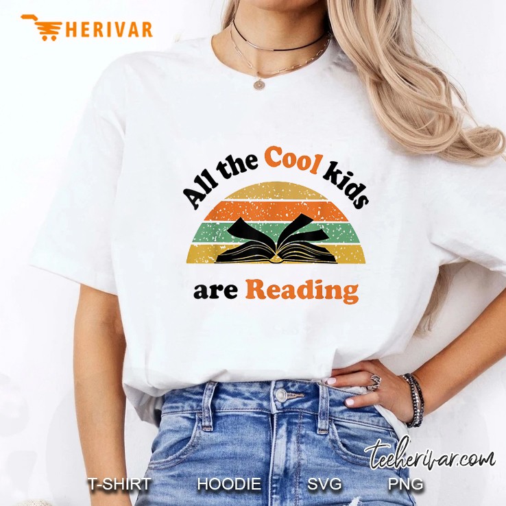 All The Cool Kids Are Reading Vintage Version Ladies Tee
