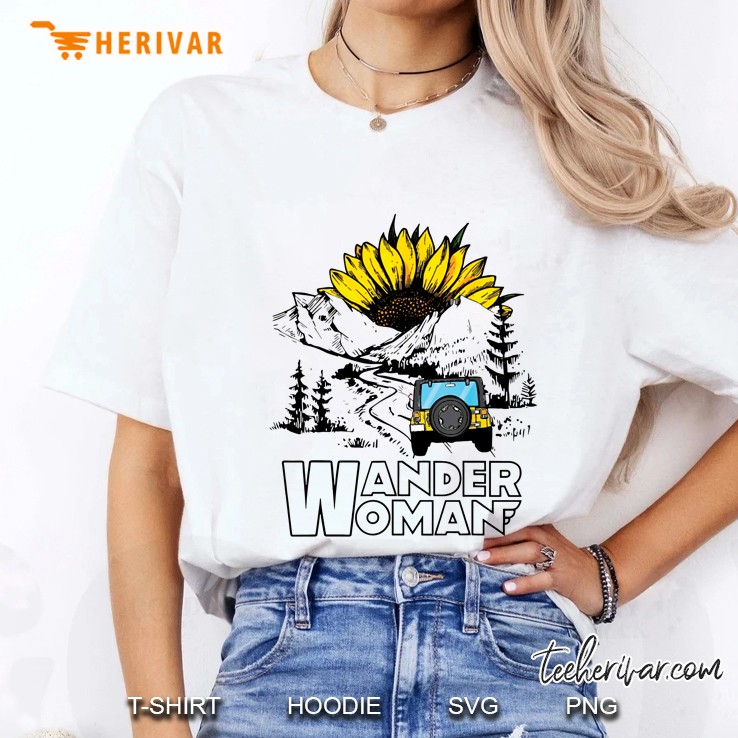 Wander Woman Moutain Camping Girl Sunflower Version Ladies Tee