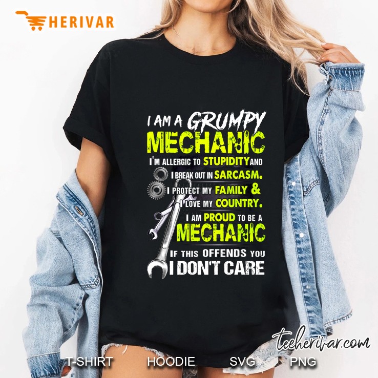 I Am A Grumpy Mechanic I’m Allergic To Stupidity And I Break Out In Sarcasm Version2 Ladies Tee
