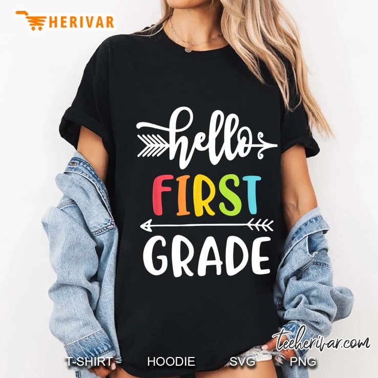 Hello First Grade Ladies Tee