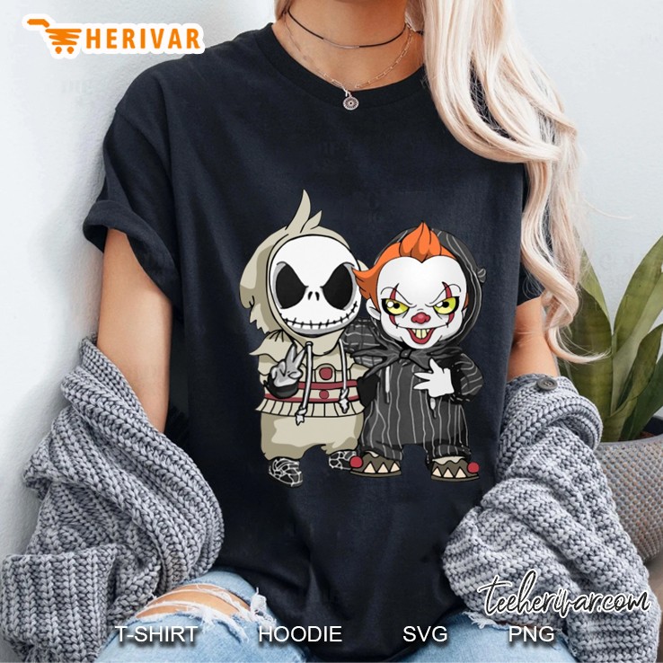 Jack Skellington And Pennywise Change Uniform Ladies Tee