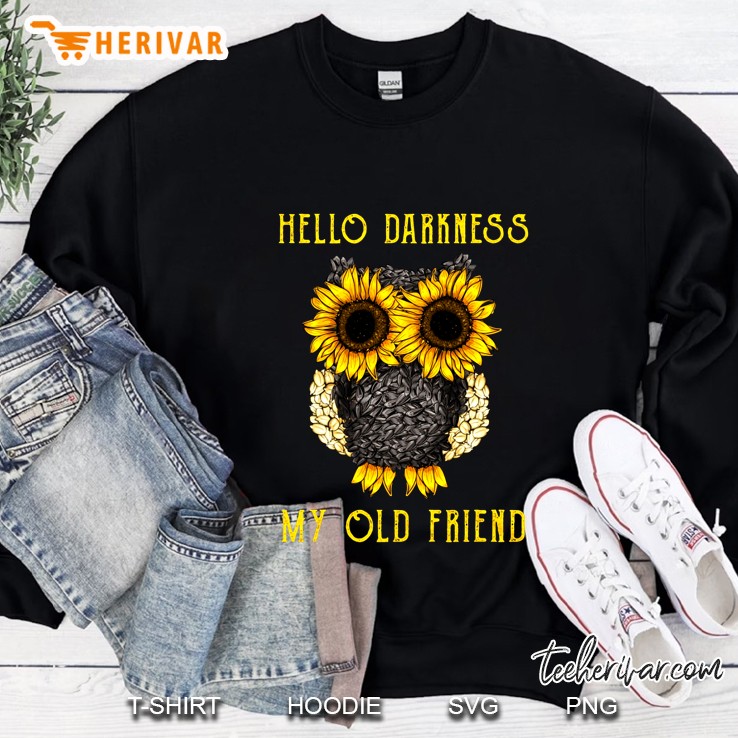 Hello Darkness My Old Friend Owl Sunflower Version Sweatshirt
