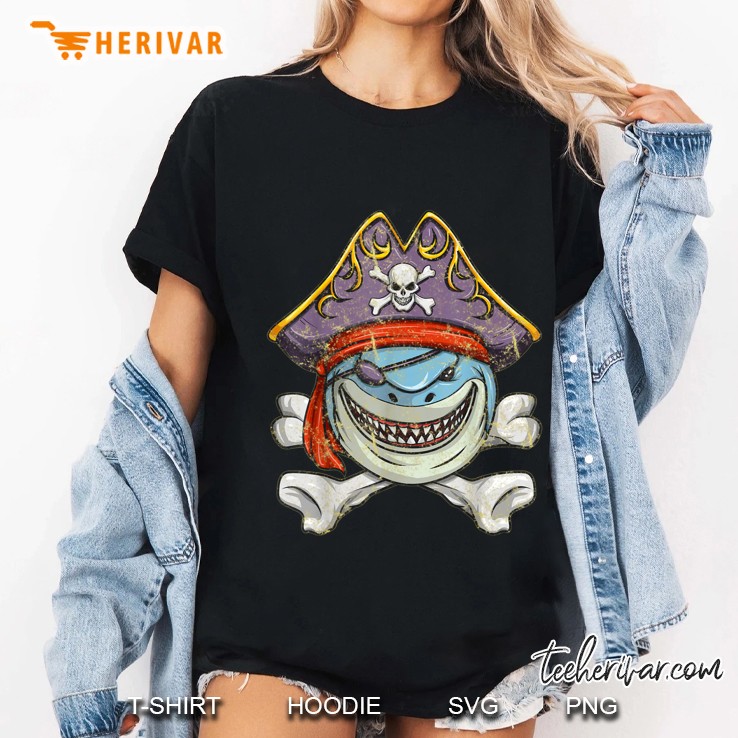 Pirate Shark Halloween Ladies Tee