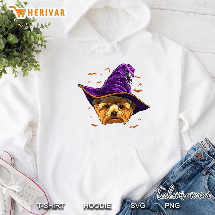 Yorkshire Terrier Witch Funny Halloween Hoodie