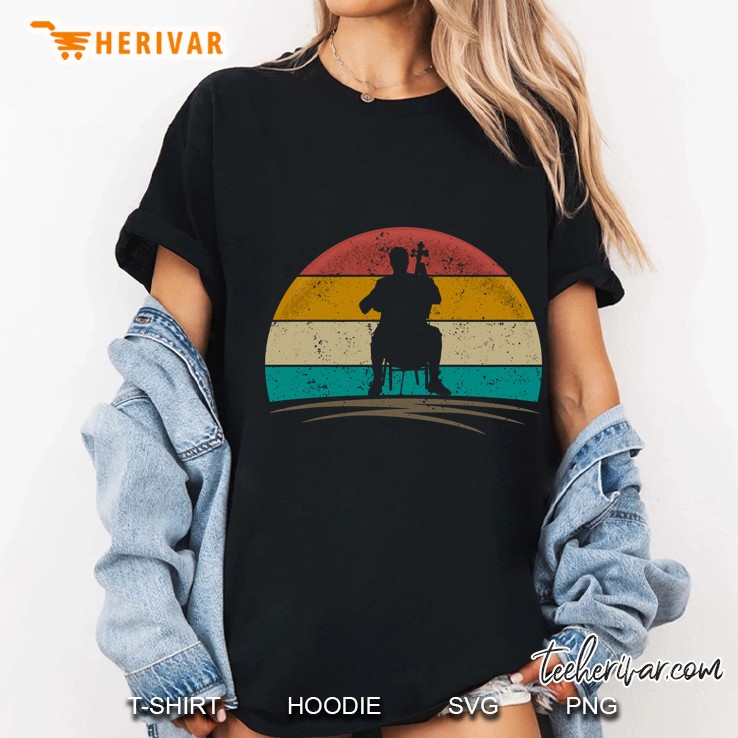 Vintage Cellist Retro 70s Distressed Cello Player Ladies Tee