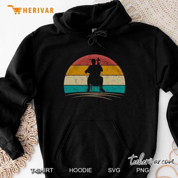 Vintage Cellist Retro 70s Distressed Cello Player Hoodie