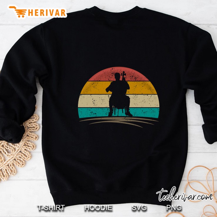 Vintage Cellist Retro 70s Distressed Cello Player Sweatshirt
