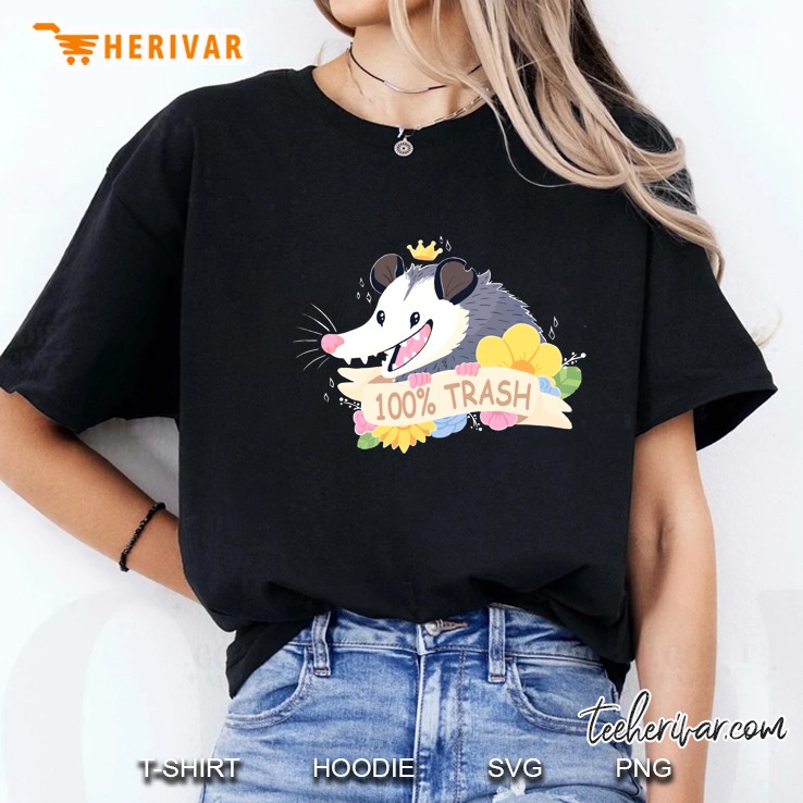 100% Trash Possum Version Ladies Tee