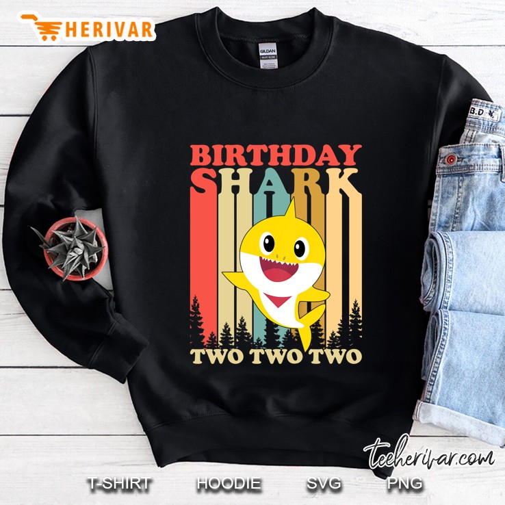 Birthday Shark Two Two Two Vintage Version Sweatshirt