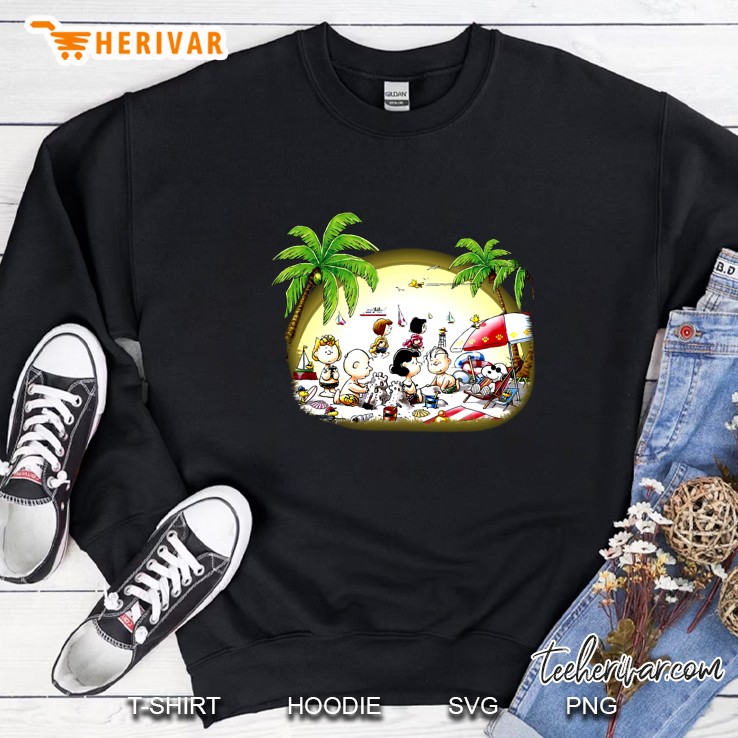Charlie Brown and Snoopy In Beach Version Sweatshirt