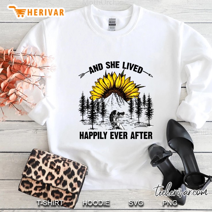And She Lived Happily Ever After Camera Girl Sunflower Sun Version Sweatshirt