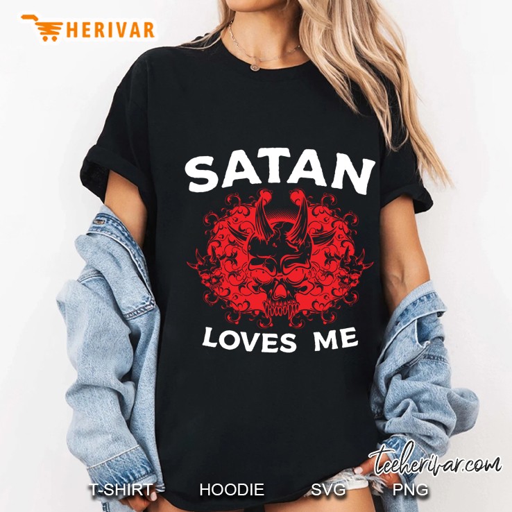 Satan Loves Me Halloween Ladies Tee