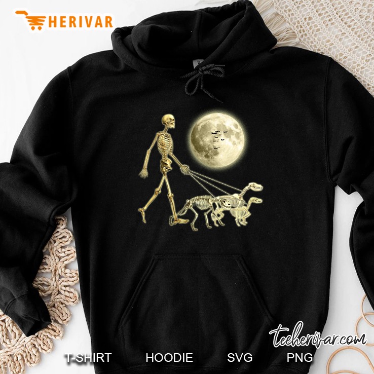 Dog Walking Skeleton Halloween Hoodie