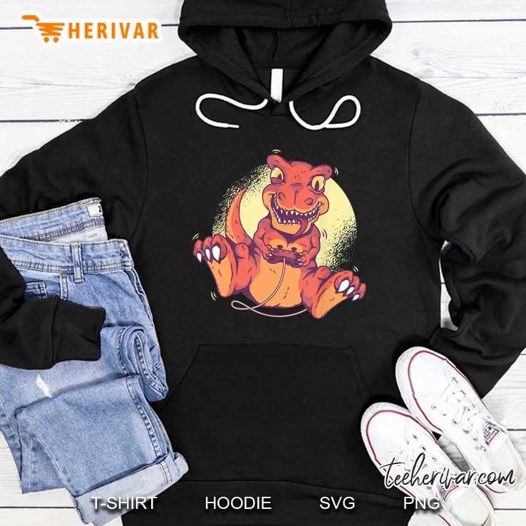 Baby T-Rex Playing Game Hoodie