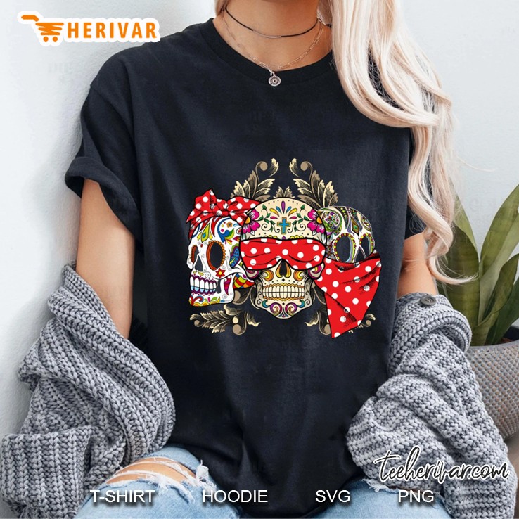 Sugar Skull Polka Dot Towel Version Ladies Tee