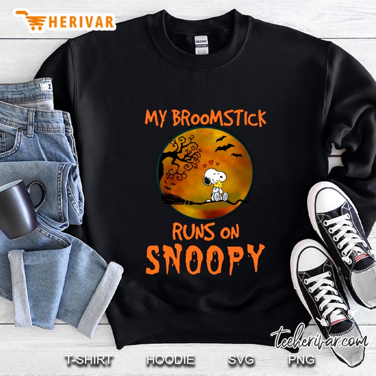 My Broomstick Runs On Snoppy Halloween Sweatshirt