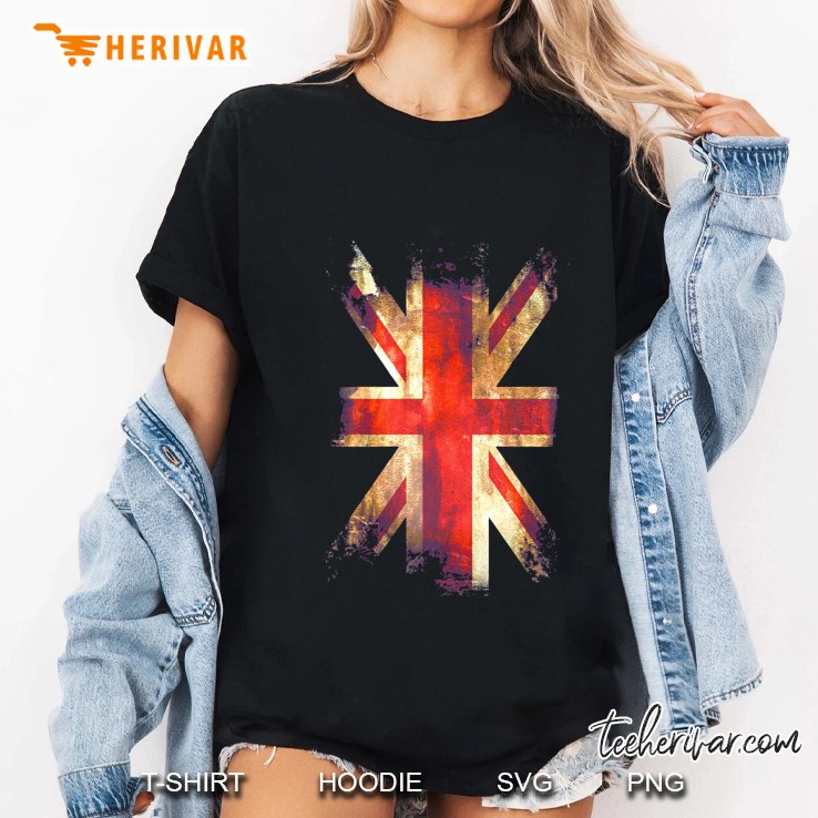 United Kingdom Flag Grunge Version Ladies Tee
