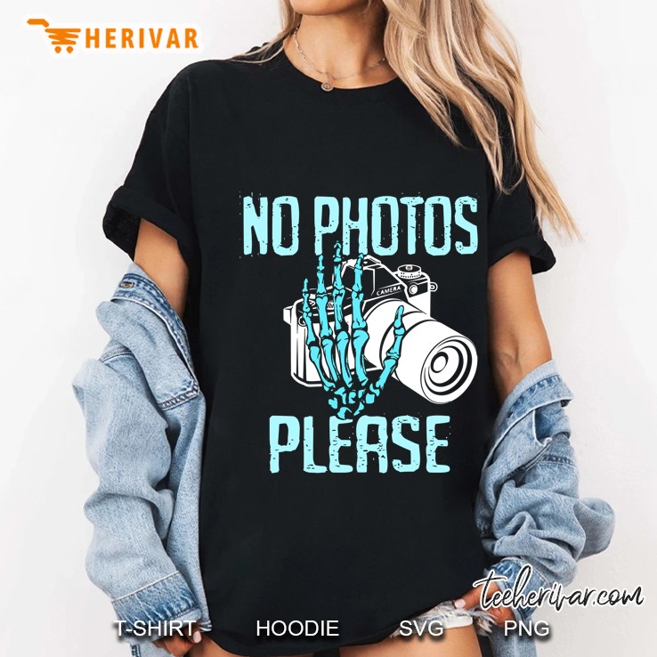 No Photos Please Camera Hand Bones Version Ladies Tee