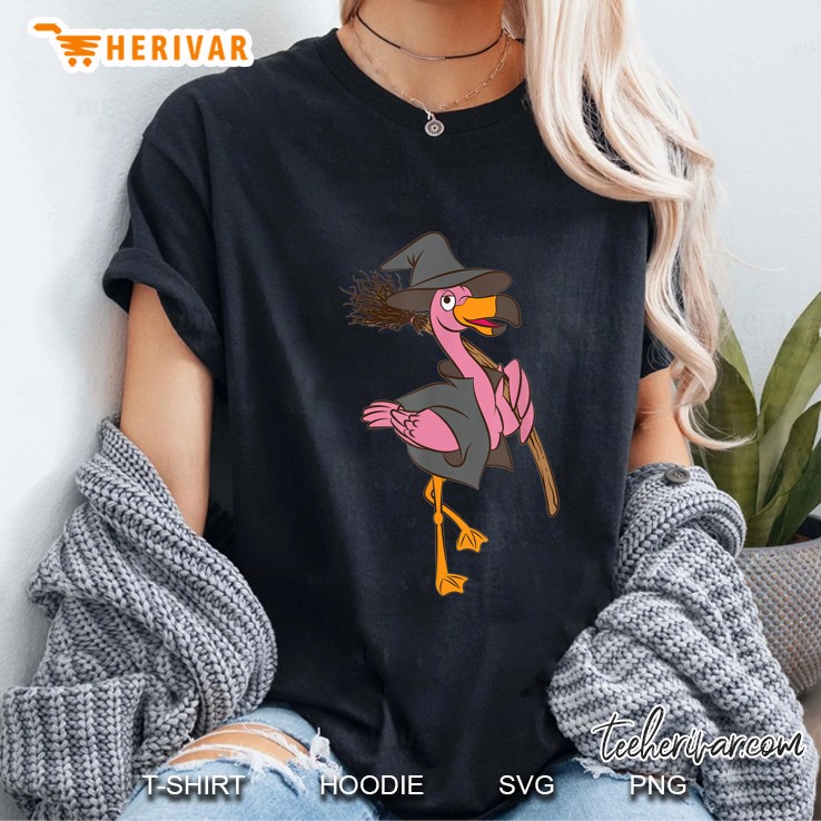 Flamingo Witch Halloween Ladies Tee