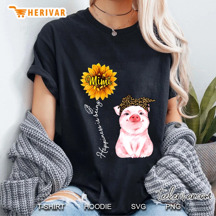 Happiness Is Being Mimi Pig With Bandana Ladies Tee