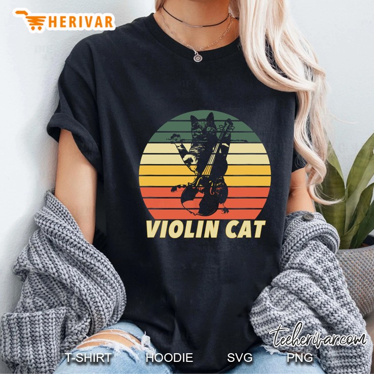 Violin Cat Vintage Version Ladies Tee